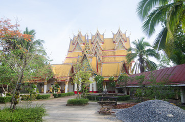 temple myanmar style at sangklaburi, kanchanaburi, Thailand