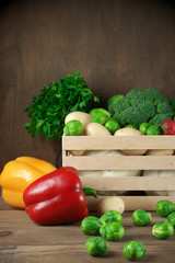 Various vegetables in box