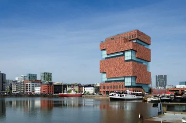 Fotobehang Antwerpen Museum aan de Stroom (MAS) in Antwerp