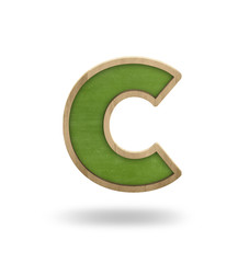 Green blank letter c shape blackboard