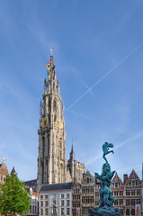 Fototapeta na wymiar The Grand Place in Antwerp, Belgium.