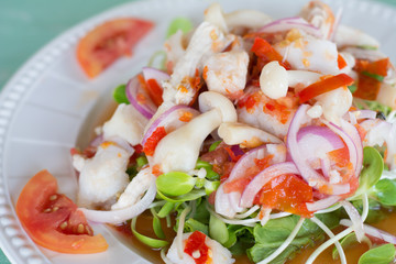 mushroom and sunflower seedling spicy salad
