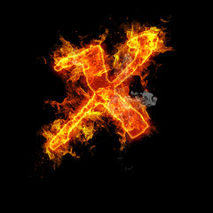 Fire letter X