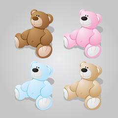 Set of little teddy bears
