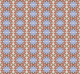 Seamless pattern made from blue asian traditional bowl lid