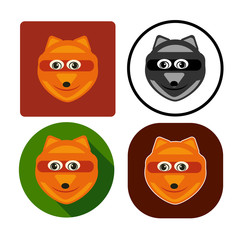Fototapeta premium vector illustration set character muzzle fox