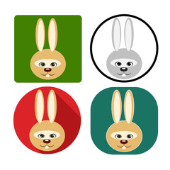 vector illustration set character muzzle rabbit