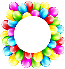 Multicolored Inflatable Celebration Bright Balloons with Circle