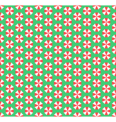 Summer seamless pattern with umbrellas isolated on green backgro