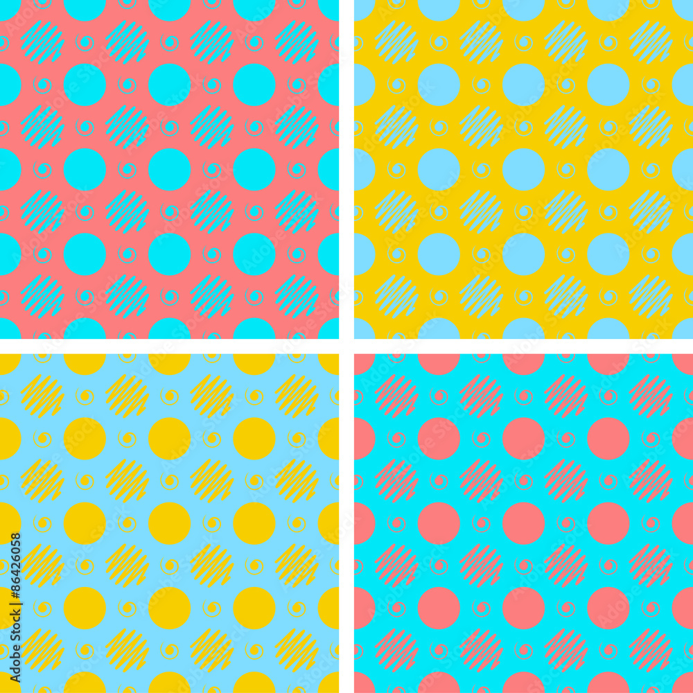 Poster set abstract seamless pattern for illustrations and textiles.