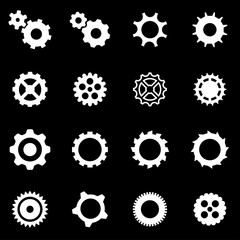 Vector white gear icon set