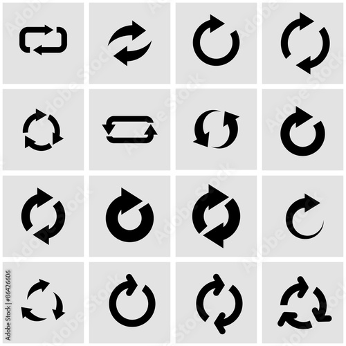 "Vector black refresh icon set" Imágenes de archivo y vectores libres de derechos en Fotolia.com
