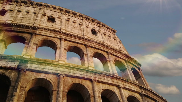 Colosseum in Rome, Italy. Time Lapse.