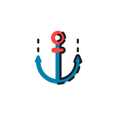 Color line icon for flat design. Anchor