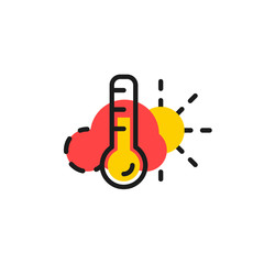 Color line icon for flat design. Weather and temperature