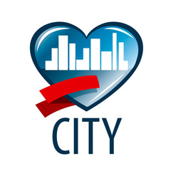 vector logo in the heart of the white city