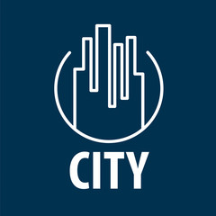 vector logo outline night city