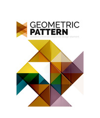 Geometric triangle mosaic pattern element isolated on white