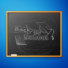 Back to school, written on blackboard