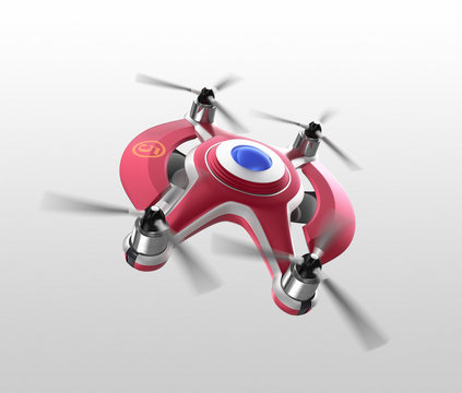 Wine red drone for air race. Original design.