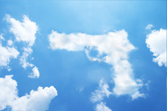 Currency cloud symbol such as dollar, euro, pound are floating on sky 