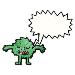 little furry green monster cartoon