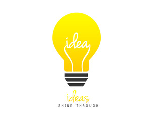 Bright lightbulb as idea symbol