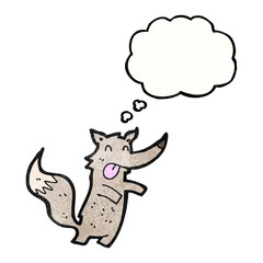 happy wolf cartoon