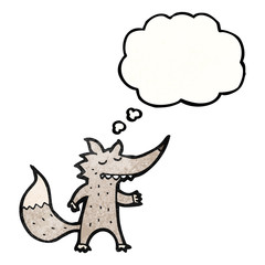 cartoon wolf with idea