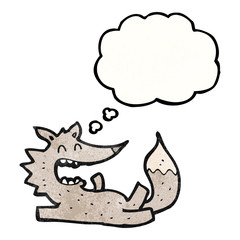 happy wolf cartoon