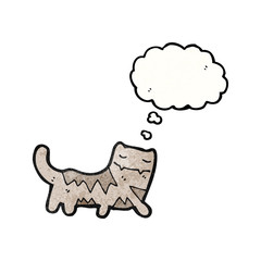 cartoon cat with thought bubble