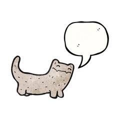 happy cartoon cat with speech bubble