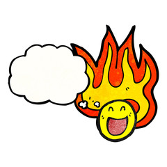 flaming emoticon face cartoon