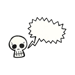 cartoon shrieking skull