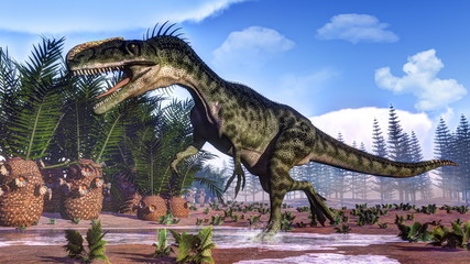 Monolophosaurus dinosaur - 3D render