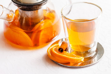 orange tea with cinnamon
