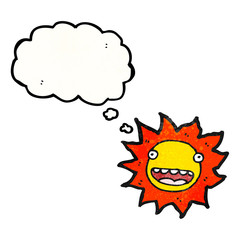 cartoon sun with thought bubble