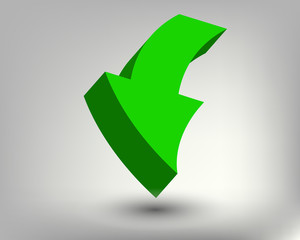 3D bright green arrow