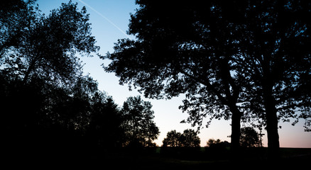 Landschaft beim Sonnenuntergang
