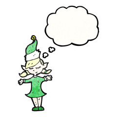 christmas elf girl cartoon