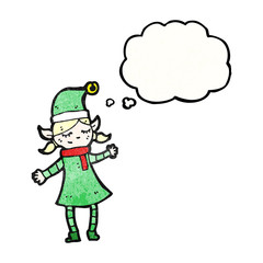christmas elf girl cartoon