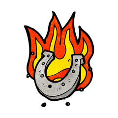 flaming horseshoe cartoon