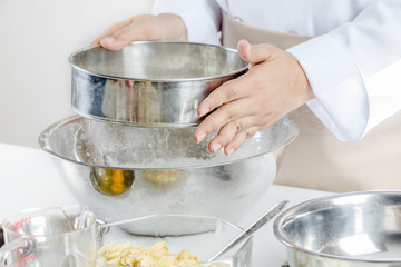 sifting flour