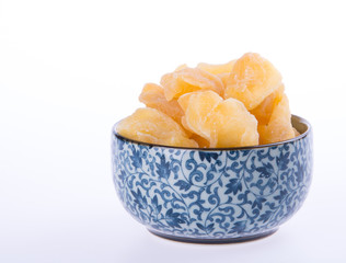 apple dry in bowl or dried apple slices.