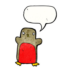 cartoon christmas robin