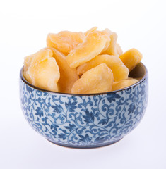 apple dry in bowl or dried apple slices.