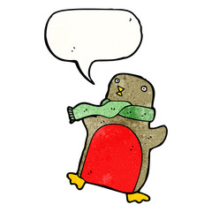 cartoon christmas robin