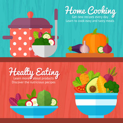 Concept banners with flat vegetable icons © Yuzach