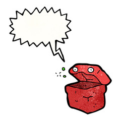 cartoon box with speech bubble