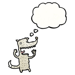 cartoon wolf with crazy idea